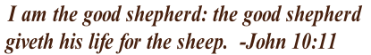   I am the good shepherd: the good shepherd
 giveth his life for the sheep.  -John 10:11  

